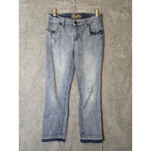 Kut from the Kloth Light Wash Distressed Straight Leg Jeans Women's Size 4 - Picture 1 of 12